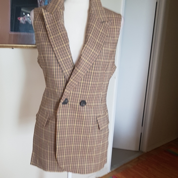Gorgeous Plaid single breasted Vest/jacket - Picture 1 of 5